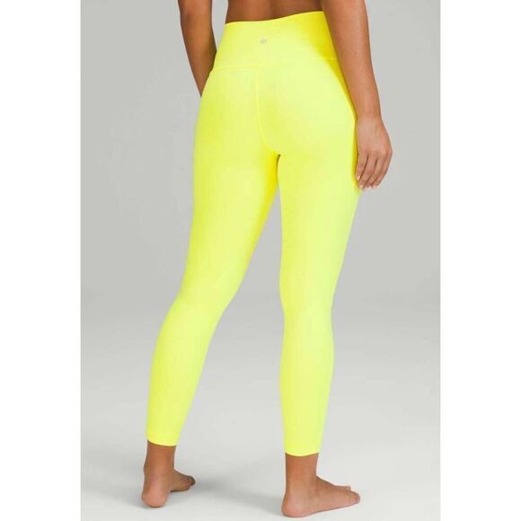 LULULEMON ATHLETICA Wunder Under Hi-Rise Tight 25' in Highlight Yellow Size 2 - Picture 1 of 6
